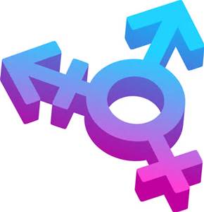 Gender symbol - male, female, trans